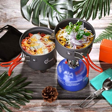 Odoland Camping Cookware Set for Hiking and Backpacking