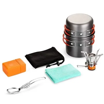 Odoland Camping Cookware Set for Hiking and Backpacking