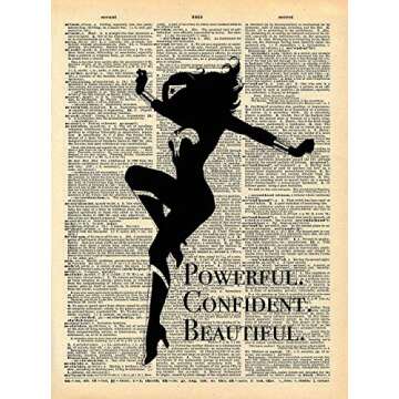 Powerful Woman Art - Vintage Dictionary Print 8x10 for Home Decor