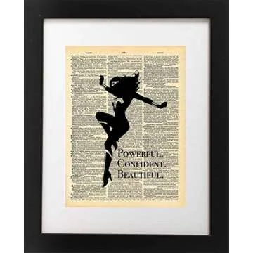 Powerful Woman Vintage Dictionary Art for Home Decor