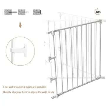 Bonnlo 120-Inch Metal Baby Safety Gate for Toddlers