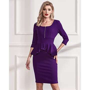 Miusol Women's Retro Square Neck Pencil Dress - Stylish & Comfortable