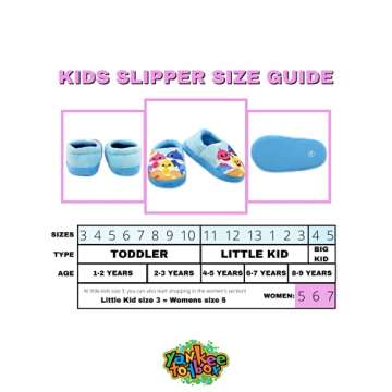 Baby Shark Toddler Kids Plush Aline Slippers (Blue, 5-6 M US Toddler)