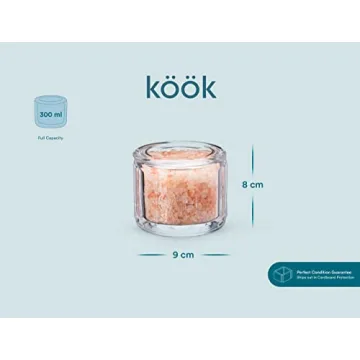 KooK Glass Salt Cellar for Spices, Stylish and Durable