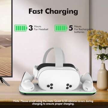 DOBE FOMIS ELECTRONICS Charging Dock: Fast Charge for Meta Quest 3/3S with Rechargeable Batteries