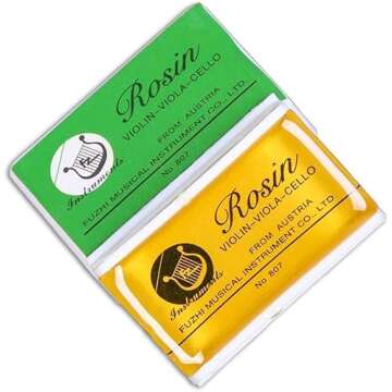 Rosin Natural for Violin Cello Viola Rosin Light Low Dust for Bows String Music Instrument Accessory Yellow with Case 2 Pack
