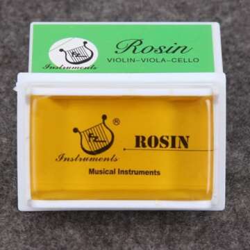 Rosin Natural for Violin Cello Viola Rosin Light Low Dust for Bows String Music Instrument Accessory Yellow with Case 2 Pack