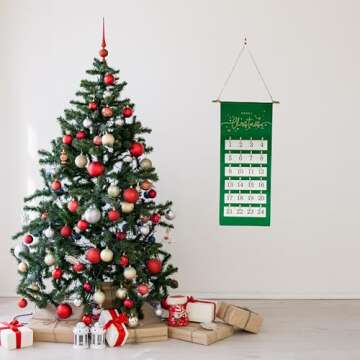 Generic Advent Calendar Photo Board for Pictures - Christmas Countdown Polaroid Hanging Display - Re...