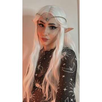 MOSTORY Handmade Black Rhinestone Tiara Elf Headpiece Fairy Crystal Crown Quartz Elven Circlet for W...