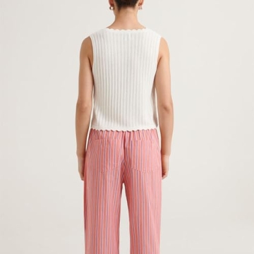 Stylish LouVasabuce Women V-Neck Crop Top for Summer