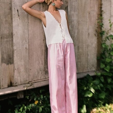 Stylish LouVasabuce Women V-Neck Crop Top for Summer