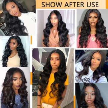 Tahikie U Part Human Hair Wig Body Wave 180% Density U Part Wig Brazilian Virgin Human Hair Wig for Black Women 10A Full Head Clip in Half Wig Glueless No Leave Out Lace Front Wig Natural Color 30inch