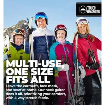 Tough Headwear Winter Neck Gaiters For Men & Women, Fleece Neck Gaiter, Fleece Neck Warmer, Ski Gaiter - Reversible