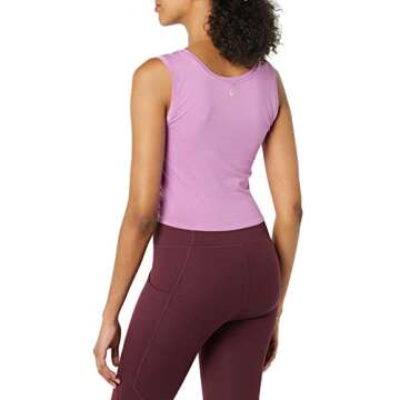 Core 10 womens Pima Cotton Blend Knot Front Cropped Yoga Tank
