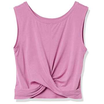 Core 10 womens Pima Cotton Blend Knot Front Cropped Yoga Tank