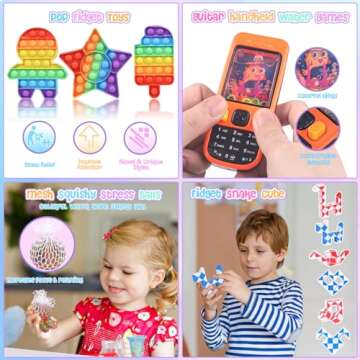 KUBUSFLY Fidget Toys, 68 Pack Party Favors for Kids, Treasure Box Toys for Classroom Prizes, Sensory Fidget Toys Carnival Prizes, Pinata Filler, Goodie Bag Stuffers Gifts for Kids Age 3 4 5 6 7 8+