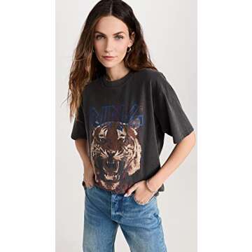 ANINE BING Women's Tiger Tee - Bold and Comfortable Graphic Top