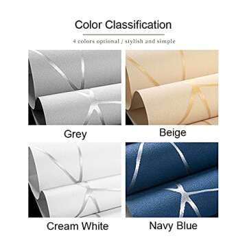 Prior.choice 9.5X0.53M Modern Geometry Triangle Gloss 4 Colors Embossed Textured Non-Woven Wallpaper Roll for Bedroom Livingroom 1.73' W x 31.2' L=5.035㎡ (54sq.ft) (Cream White)