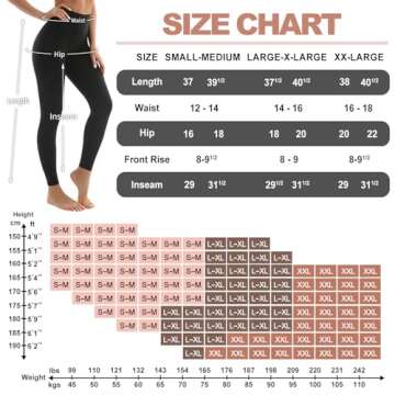 Hmuuo 3 Pack Leggings for Women High Waisted Tummy Control No See-Through Yoga Pants Workout Running Leggings