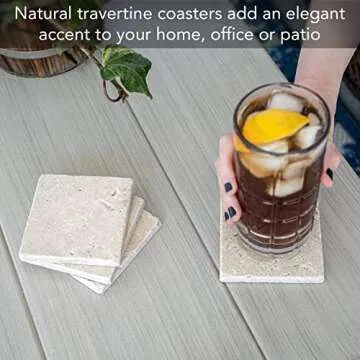 Thirstystone Natural Travertine Coasters for Home Design