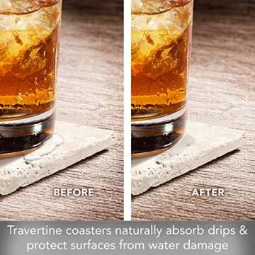 Thirstystone Natural Travertine Coasters for Home Design