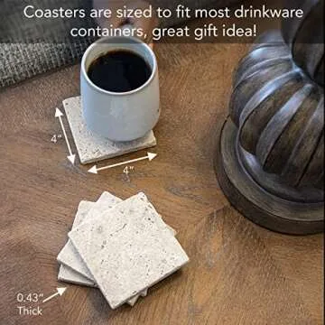 Thirstystone Natural Travertine Coasters for Home Design