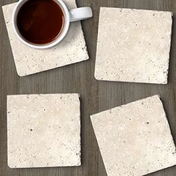 Thirstystone Natural Travertine Coasters for Home Design