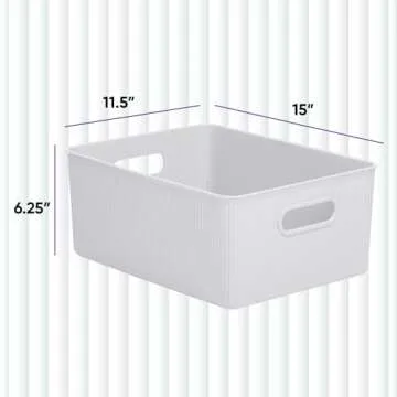 Superio Ribbed Collection - Elegant Decorative Storage Bins for Home