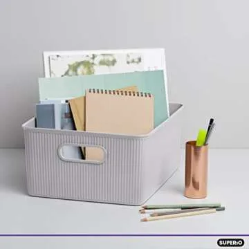 Stylish Ribbed Home Storage Bins by Superio