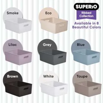 Stylish Ribbed Home Storage Bins by Superio