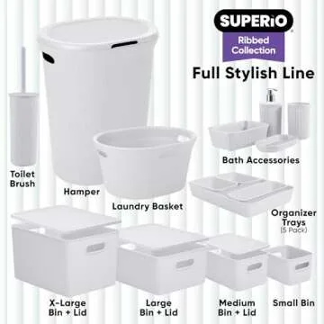 Stylish Ribbed Home Storage Bins by Superio