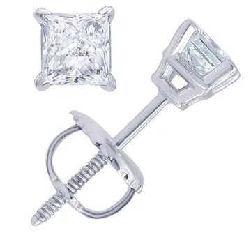 Elegant 14K White Gold Diamond Accent Earrings for Gifts