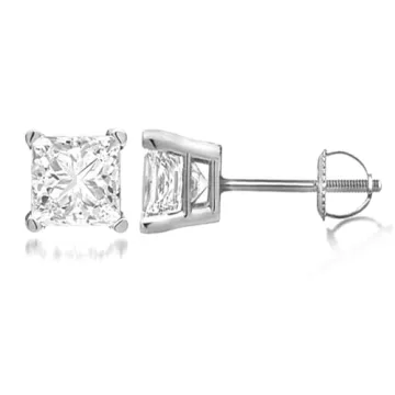Elegant 14K White Gold Diamond Accent Earrings for Gifts