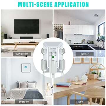 USB Wall Charger Surge Protector 5 Outlet Extender with 4 USB Charging Ports ( 1 USB C Outlet) 3 Sid...