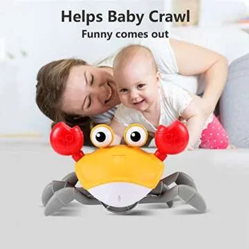 Crawling Crab Baby Toy with Lights & Music for Babies