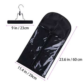 RJMBMUP Hair Extensions Hanger with Storage Bag Hairpieces Storage Holder Wigs Carrier Case for Stor...