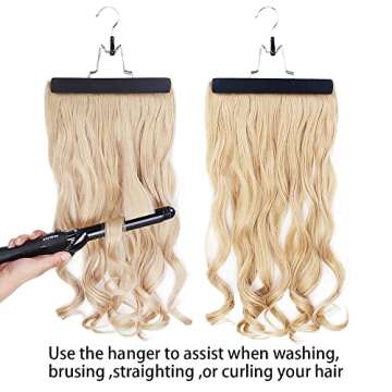 RJMBMUP Hair Extensions Hanger with Storage Bag Hairpieces Storage Holder Wigs Carrier Case for Store Style Hair Black Color