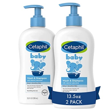 Cetaphil Baby Wash & Shampoo, 13.5oz Pack of 2, Hypoallergenic, Gentle Enough for Everyday Use, Soap...
