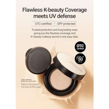 [JUNGSAEMMOOL OFFICIAL] Essential Skin Nuder Cushion (Medium Deep) | Refill Included | Natural Finish | Buildable Coverage | Makeup Artist Brand | Cream Foundation