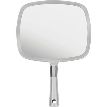 MIRRORVANA Professional Large Hand Mirror with Ergonomic Handle for Men & Women - Premium Handheld H...
