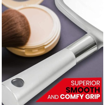 MIRRORVANA Handheld Haircut Mirror - Large Ergonomic Silver Style