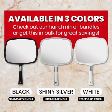 MIRRORVANA Handheld Haircut Mirror - Large Ergonomic Silver Style