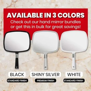 MIRRORVANA Handheld Haircut Mirror - Large Ergonomic Silver Style