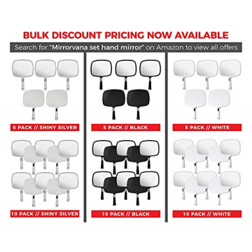 MIRRORVANA Handheld Haircut Mirror - Large Ergonomic Silver Style