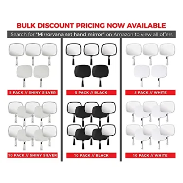 MIRRORVANA Handheld Haircut Mirror - Large Ergonomic Silver Style