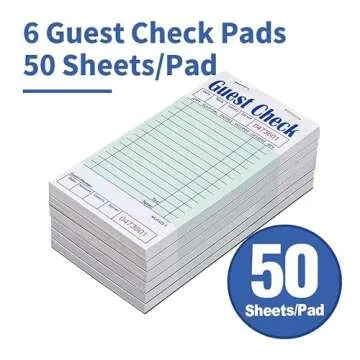 Batrical Guest Checks Server Note Pads 300 Sheets Waitress Notepad for Restaurants (6 Books) 3.5" x 6.75" Per Ticket Book