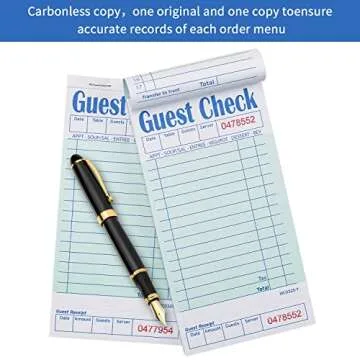 Batrical Guest Checks Server Note Pads 300 Sheets Waitress Notepad for Restaurants (6 Books) 3.5" x 6.75" Per Ticket Book