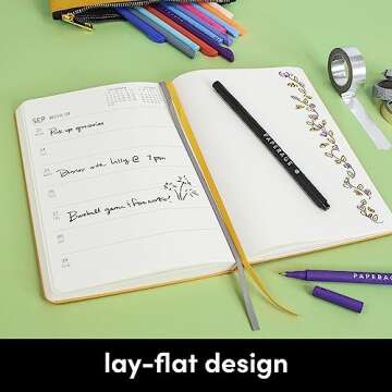 PAPERAGE 2024 Weekly & Monthly Hardcover Planner (Black), 12 Month (January 2024 - December 2024), 5.7 in x 8 in, Weekly & Monthly Spreads, Includes Additional Note Pages, Back Pocket & Trackers