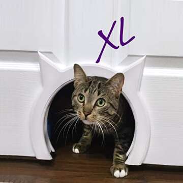 The Kitty Pass XL Cat Door for Interior Door - Cat Hole Kitty Door for Hidden Litter Box - Pet Door ...