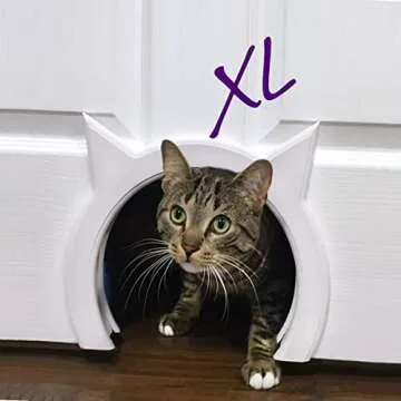 The Kitty Pass XL Cat Door for Interior Door - Cat Hole Kitty Door for Hidden Litter Box - Pet Door ...